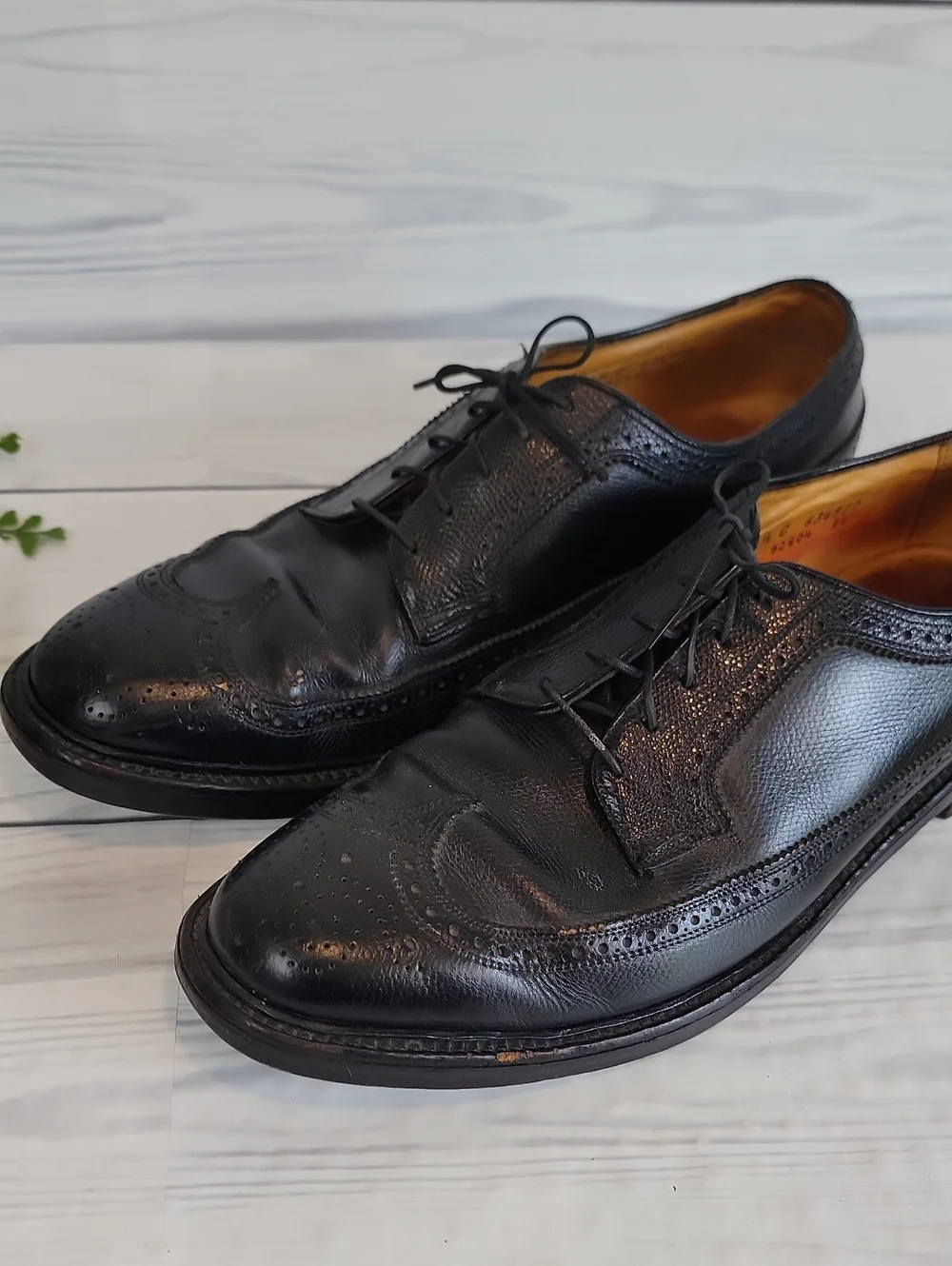 Florsheim Imperial  Leather Wingtip Derby Dress Shoes - Black Mens Size 11.5